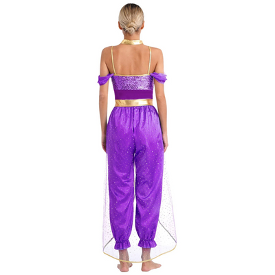Damen Fantasy Halloween Jumpsuit | Schulterfrei im Harem-Stil