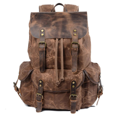 RANCO - Vintage-Rucksack aus Leder & Canvas – Abenteuer trifft Stil