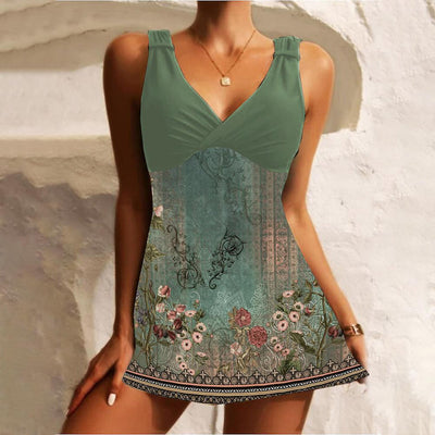 Kimberley® | Retro-Bademode im grünen ärmellosen Stil