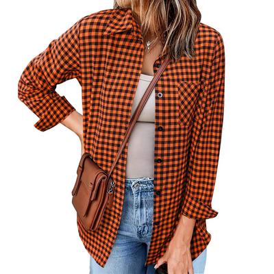 Flanell Button Down Hemd Für Damen | Langarm
