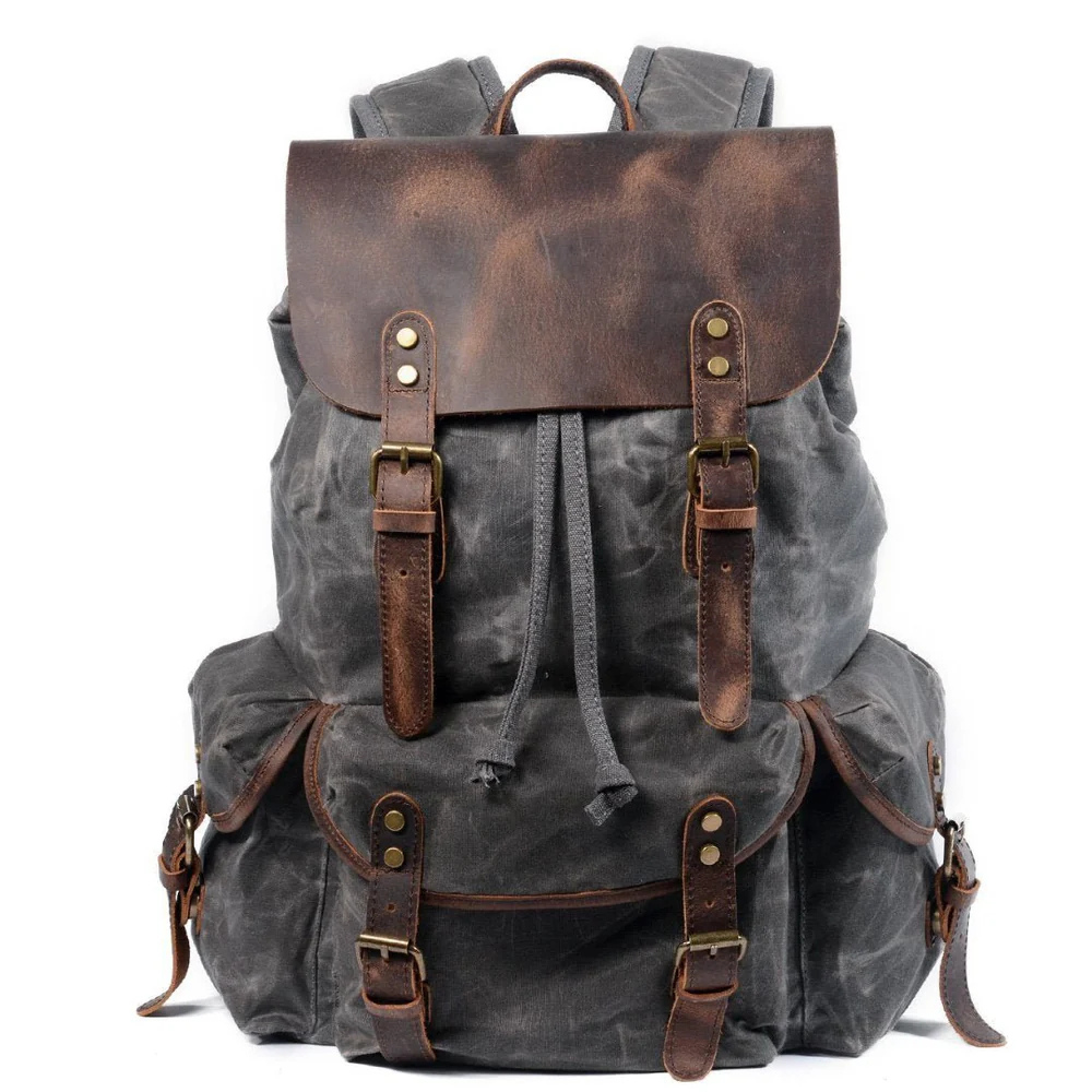 RANCO - Vintage-Rucksack aus Leder & Canvas – Abenteuer trifft Stil