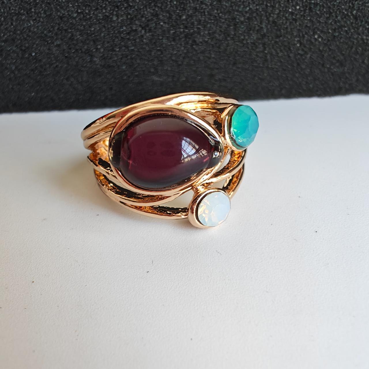 Vintage-Ring mit blauer Mondstein-Perle
