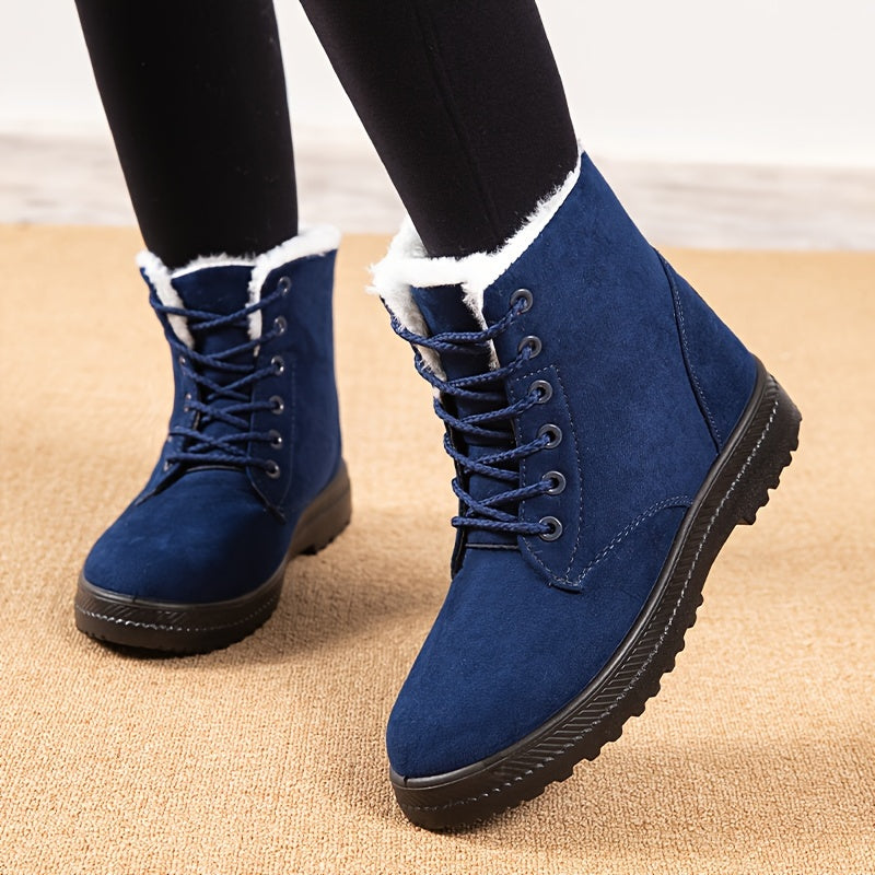 Winterschuhe Damen | Schnürung Flache Sohle Stiefel