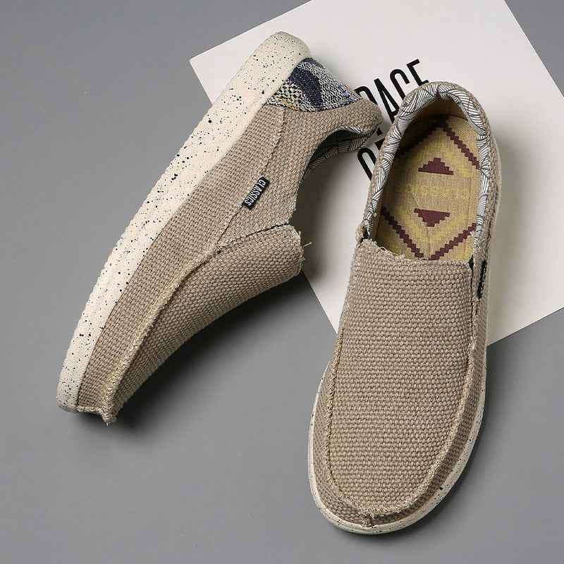 Atmungsaktive Canvas-Turnschuhe für Männer in Beige - Arven