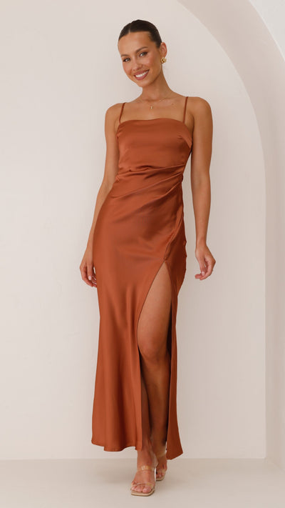 Mayfair™ | Ilana - Kupfer Maxi-Kleid