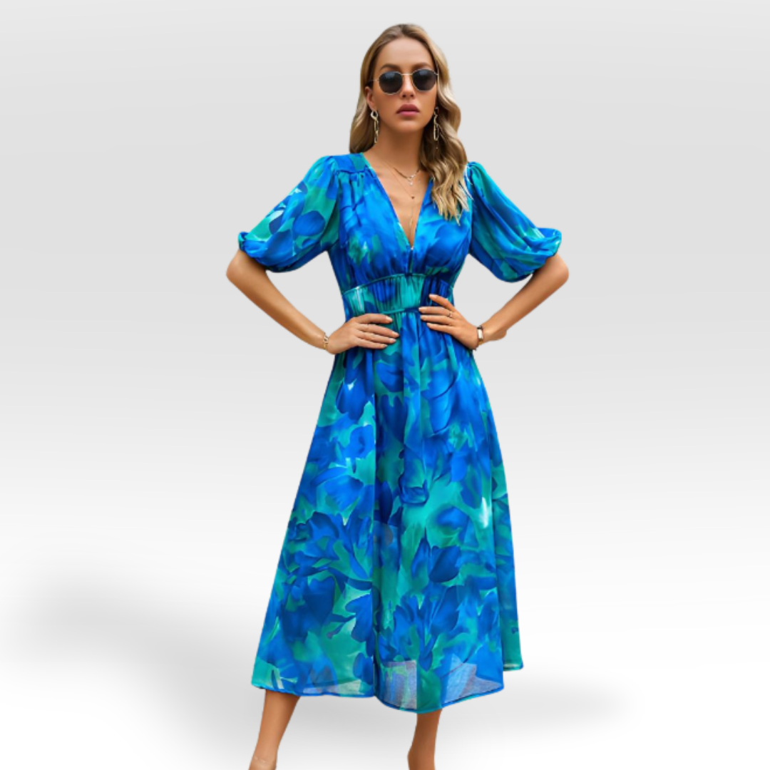 Brandt & Belle | Entspanntes Midikleid mit V-Ausschnitt