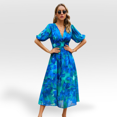 Brandt & Belle | Entspanntes Midikleid mit V-Ausschnitt