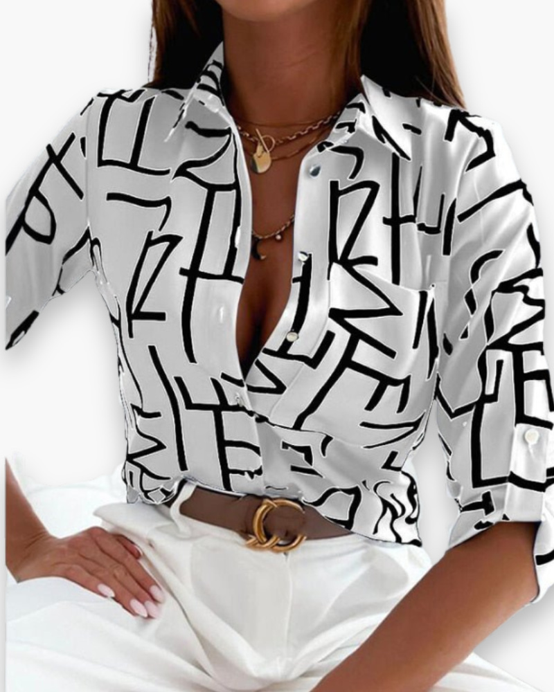 Damen Elegante Bluse mit Umlegekragen | Vielseitig