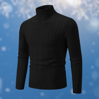 LEWIS -  Zopfmuster-Rollkragenpullover