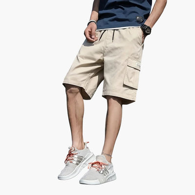Herren Cargo Shorts mit Kordelzug und Klappentaschen