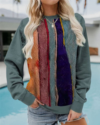 Modisches Baumwoll Sweatshirt mit Grafikprint für Frauen