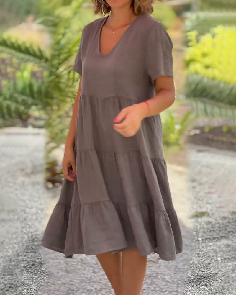 Elke® - V-Ausschnitt Kleid