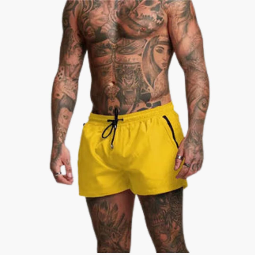 Herren Badeshorts mit Kordelzug und Seitentaschen mit Reißverschluss