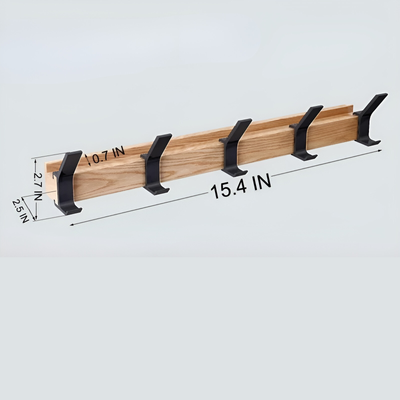 HookFlex Rack - Wandmontierter Beweglicher Bambus-Hakenständer