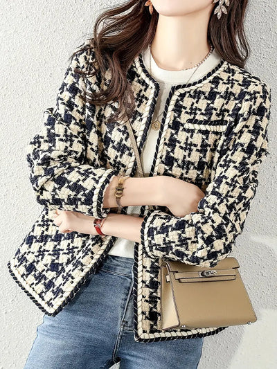 Gemusterter Blazer mit modernem Schnitt für Frauen