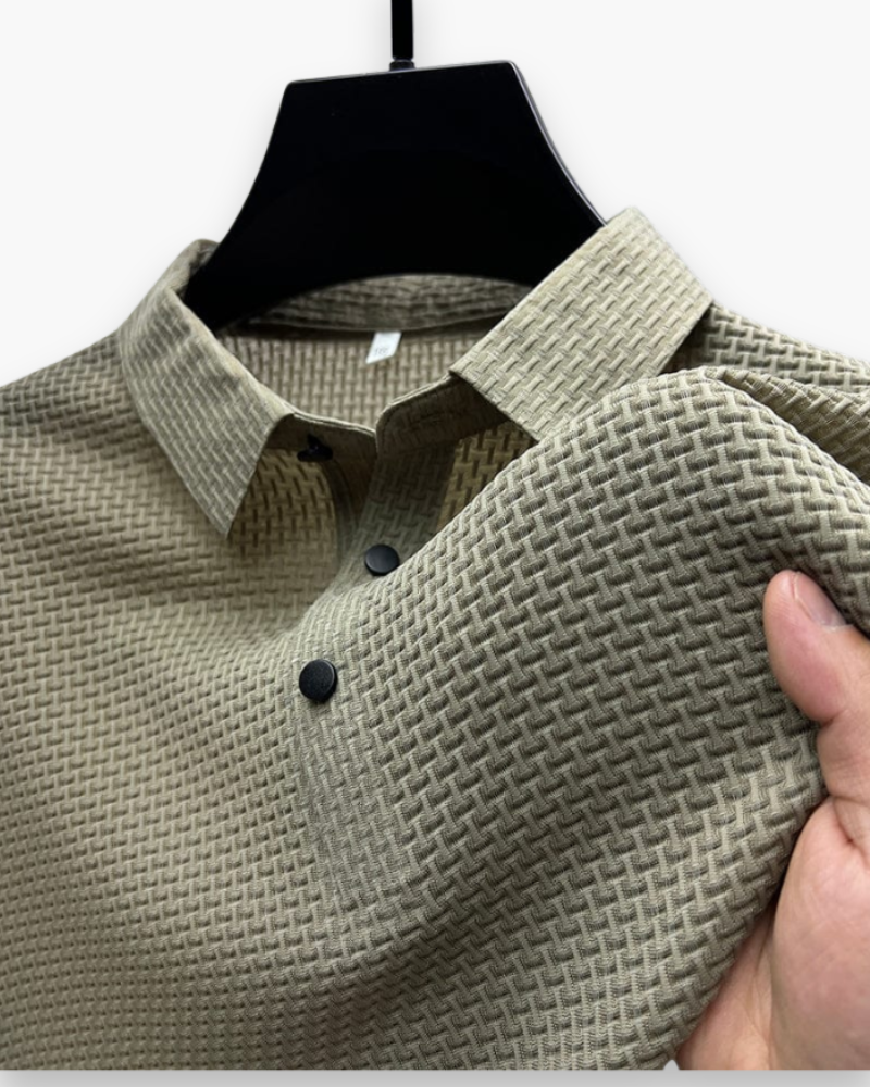 Herren Modernes Strukturiertes Polohemd | Atmungsaktiv