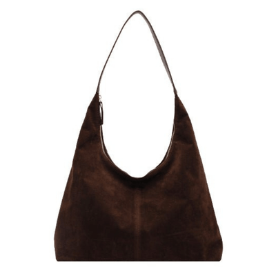 Damenhandtasche aus veganem Wildleder mit Reißverschluss