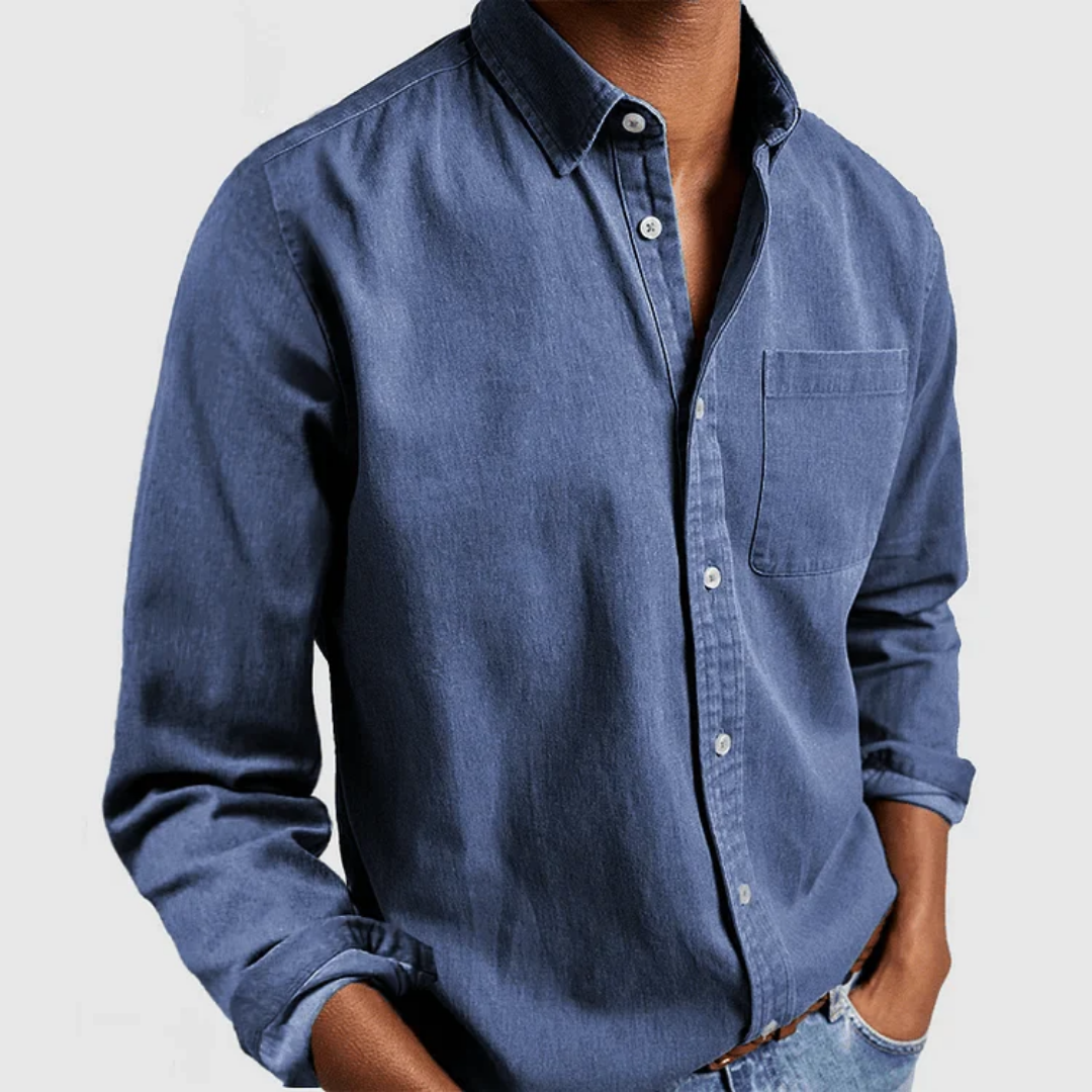 Herren Button Down Langarmhemd | Lässig