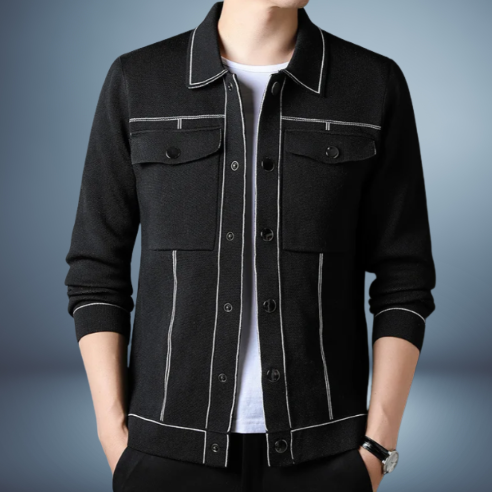 Lorent - Strukturierter Cardigan in Anthrazit