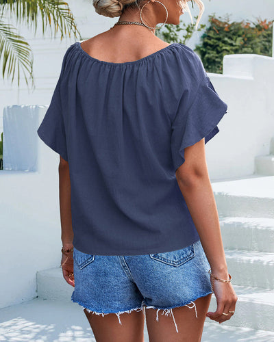 Moderne Bluse mit rundem Halsausschnitt für Frauen