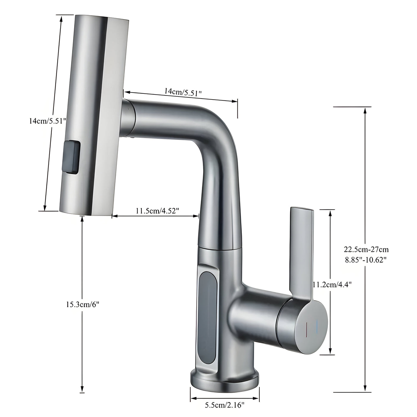 AquaForge - Dreistufiger Edelstahl Wasserhahn