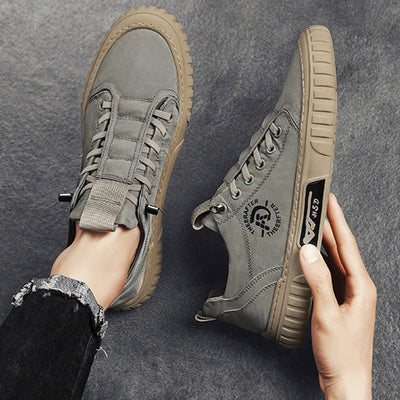 Herren Freizeitschuhe aus mattgrauem atmungsaktivem Stoff - Lior