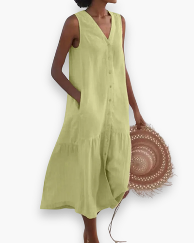 Damen Elegantes V-Ausschnitt Kleid | Sommer kleid