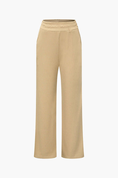 Daniela | Elegantes Zweiteiler-Set mit Asymmetrischem Oberteil & Weiten Hosen