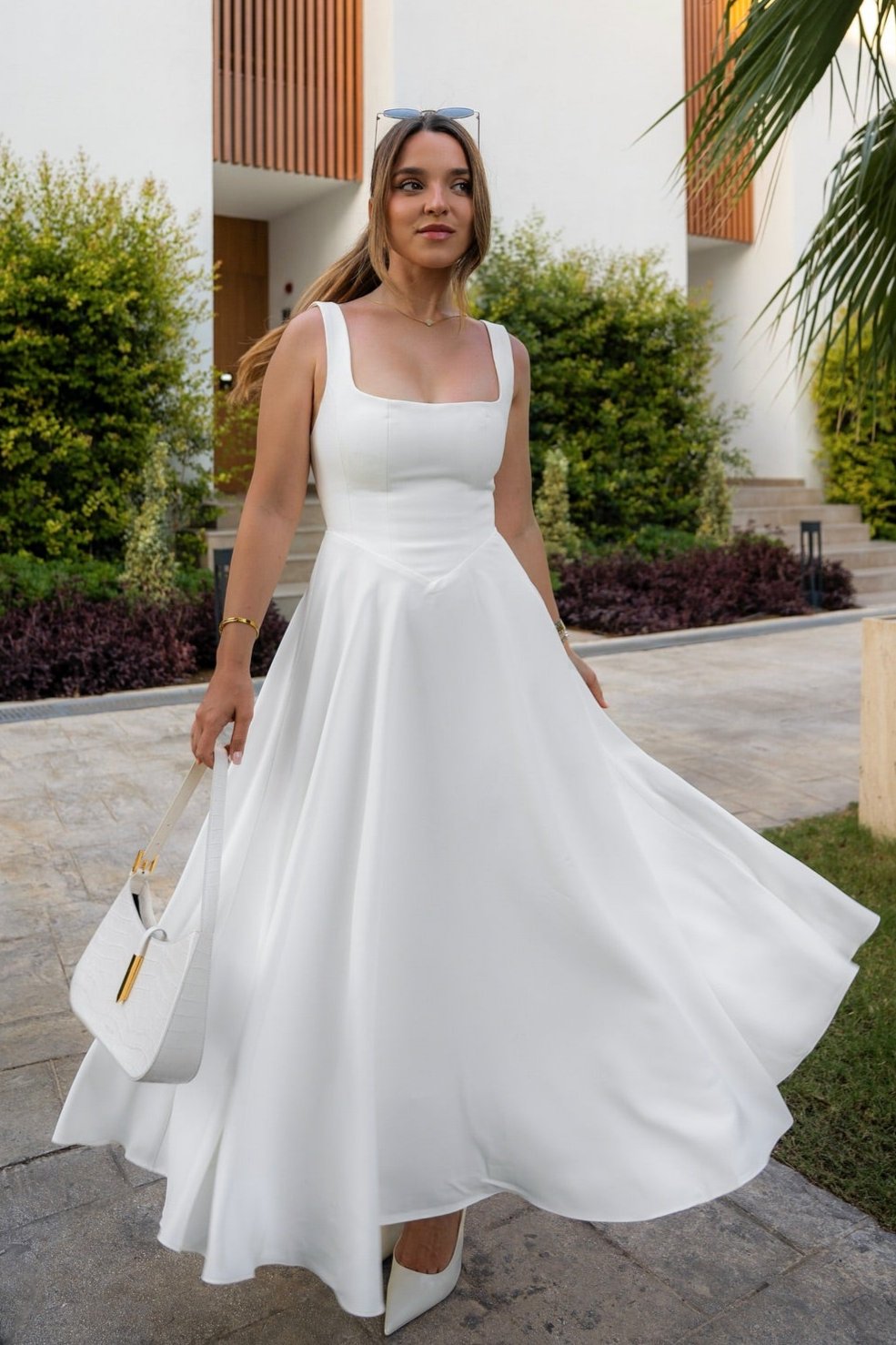 Calandra | Midikleid mit quadratischem Ausschnitt