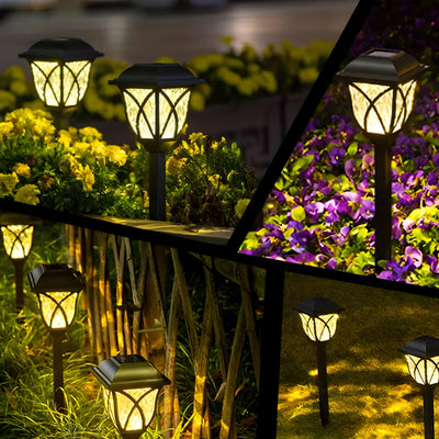 HexaGlow Licht – 4er-Set Retro Quadratische Garten Solarleuchten