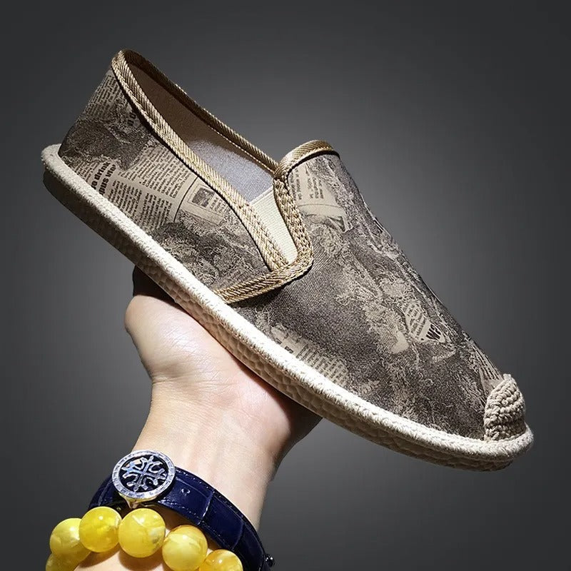 Flache Herrenschuhe ohne Schnürsenkel periodisches Design - Arlen