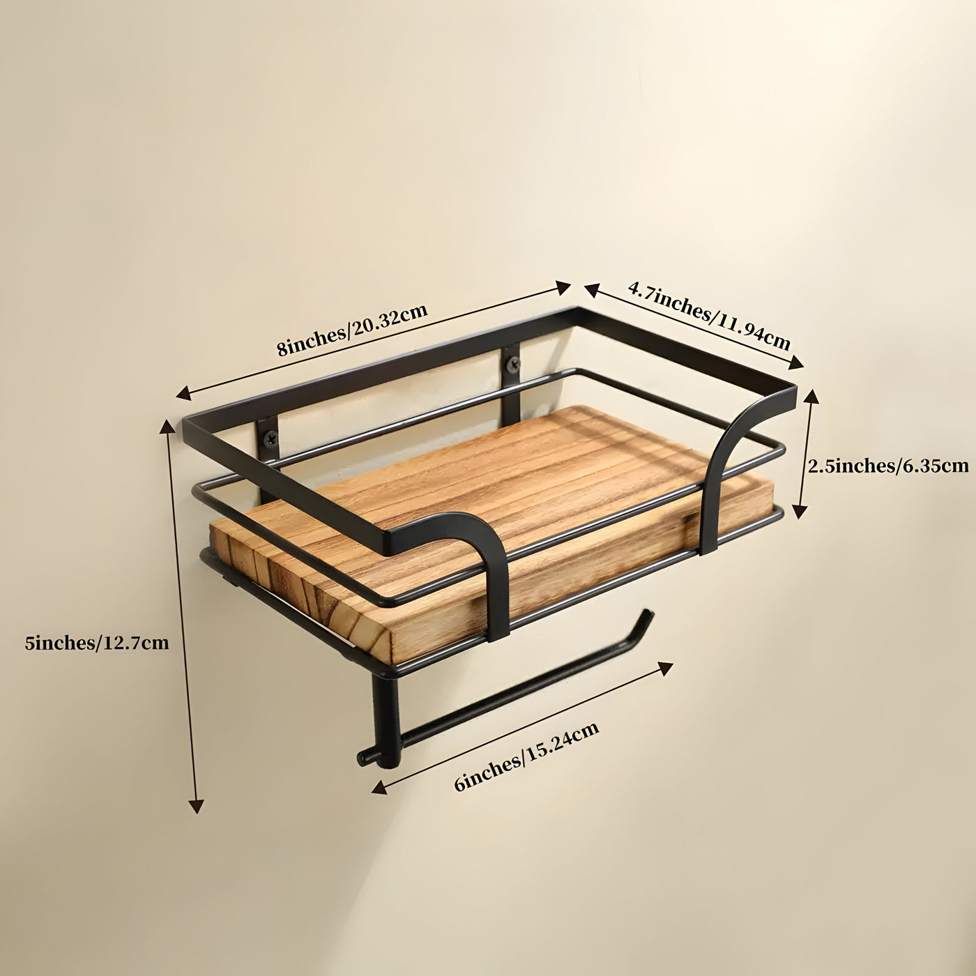 Toilet OrganizeMate - Holz-Wandpapierhalter und -Organizer