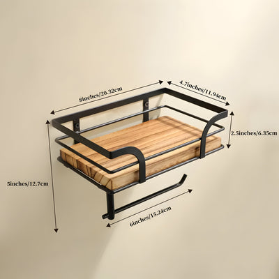 Toilet OrganizeMate - Holz-Wandpapierhalter und -Organizer