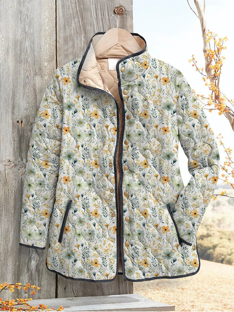 Wunderschöne floral bedruckte Steppjacke für Frauen