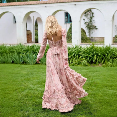 Isis - Trägerloses Kleid mit Blumendruck Einzigartig