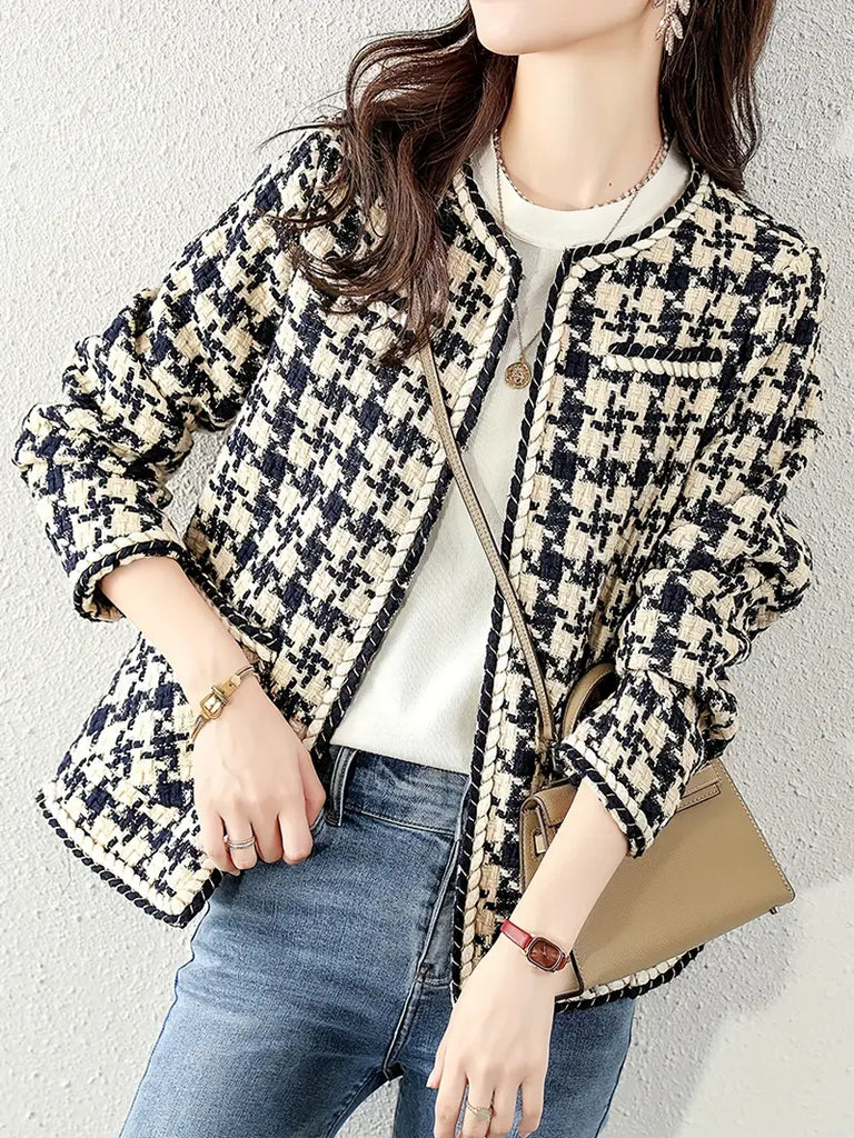 Gemusterter Blazer mit modernem Schnitt für Frauen