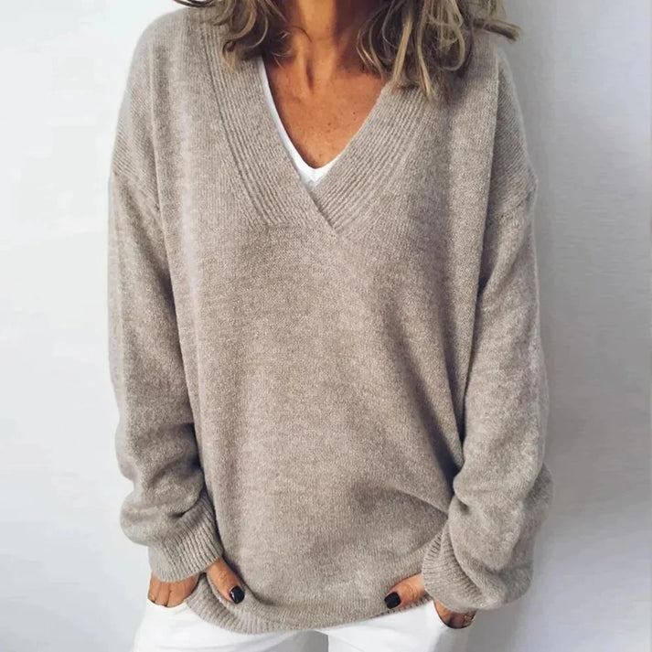 Damen Pullover | Klassisch gestrickt mit V-Ausschnitt