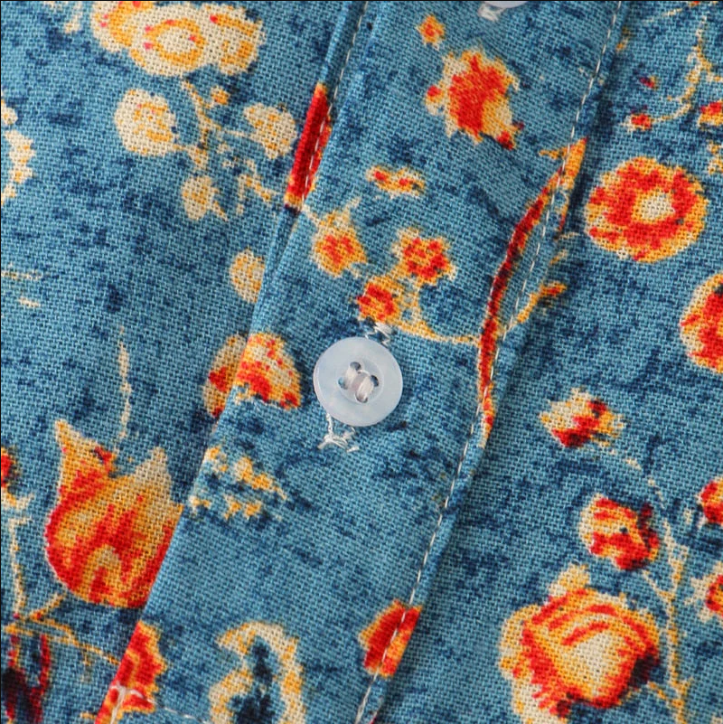 Leo | Verspieltes Kurzarmhemd mit Vintage-Blumenmuster