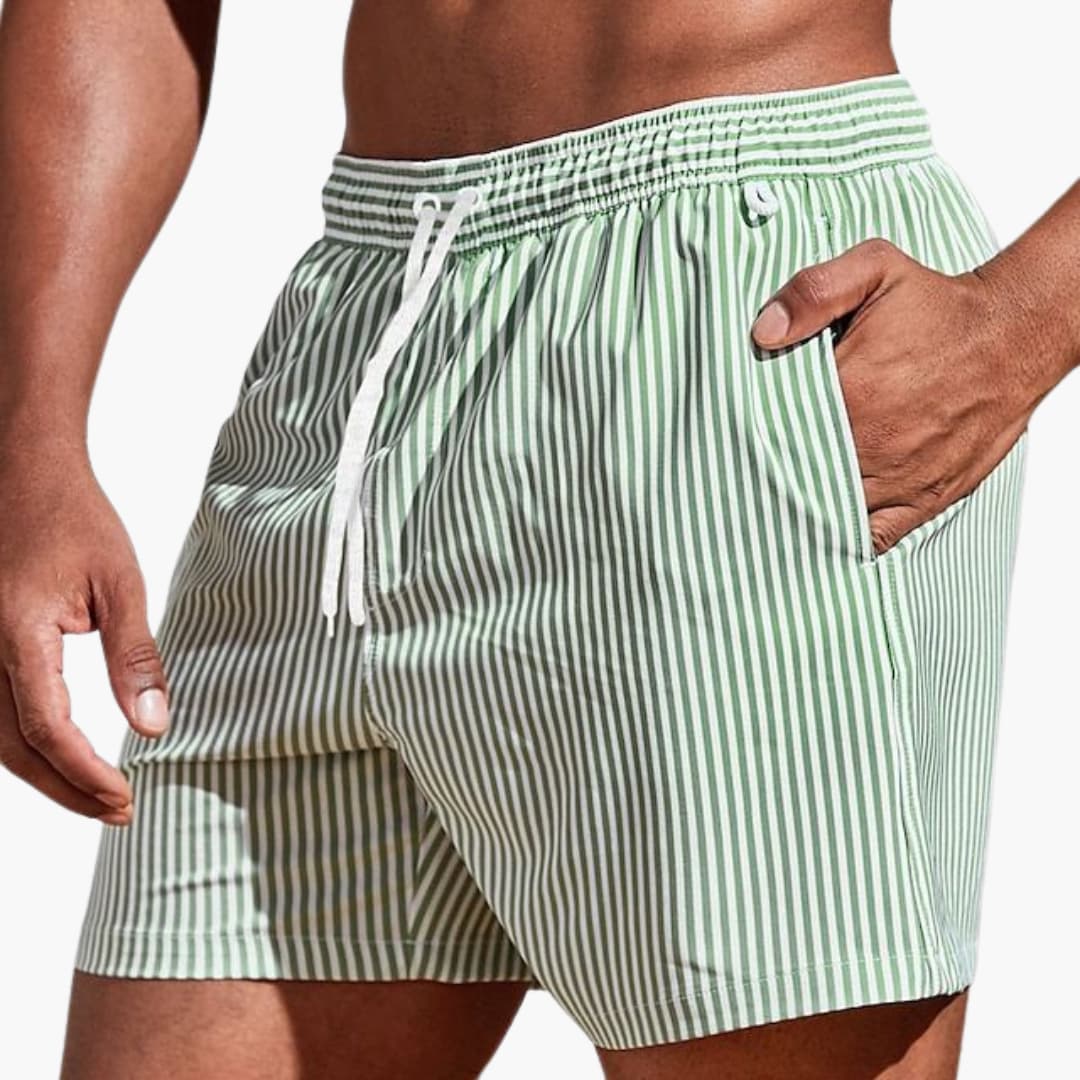 Herren Boardshorts mit Streifen und elastischem Bund