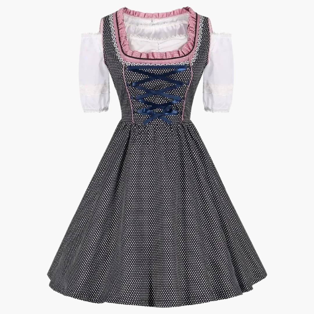 Mieder-Dirndl Kleid mit Schnürung für Damen - Oktoberfest 2025
