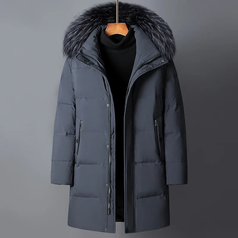 Winterjacke mit Fellimitat-Kapuze für Männer