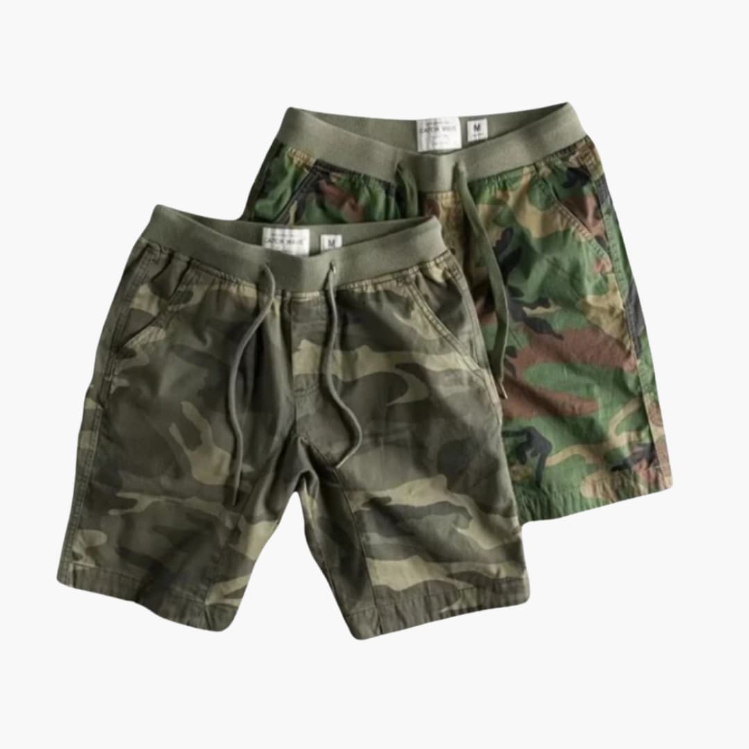 Cargoshorts für Herren - Camouflage Look mit Kordelzug