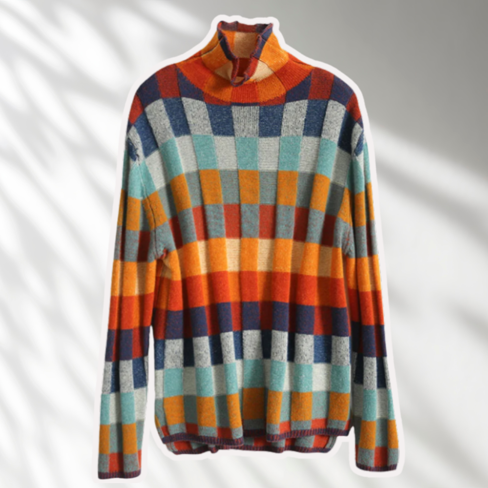 Mathylda - Rollkragenpullover im Karomuster