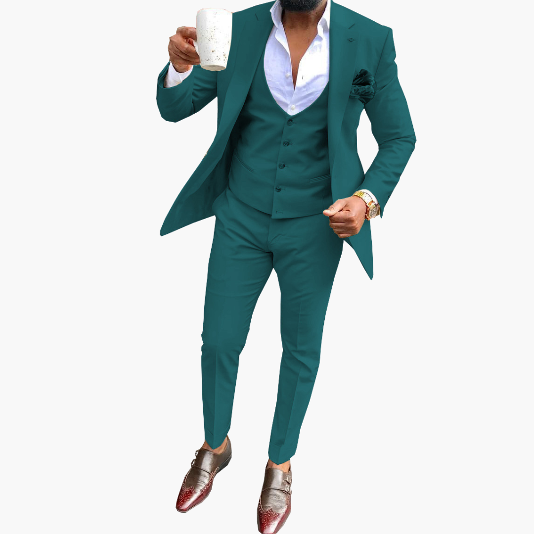 Herren Anzugset mit Weste und atmungsaktivem Blazer