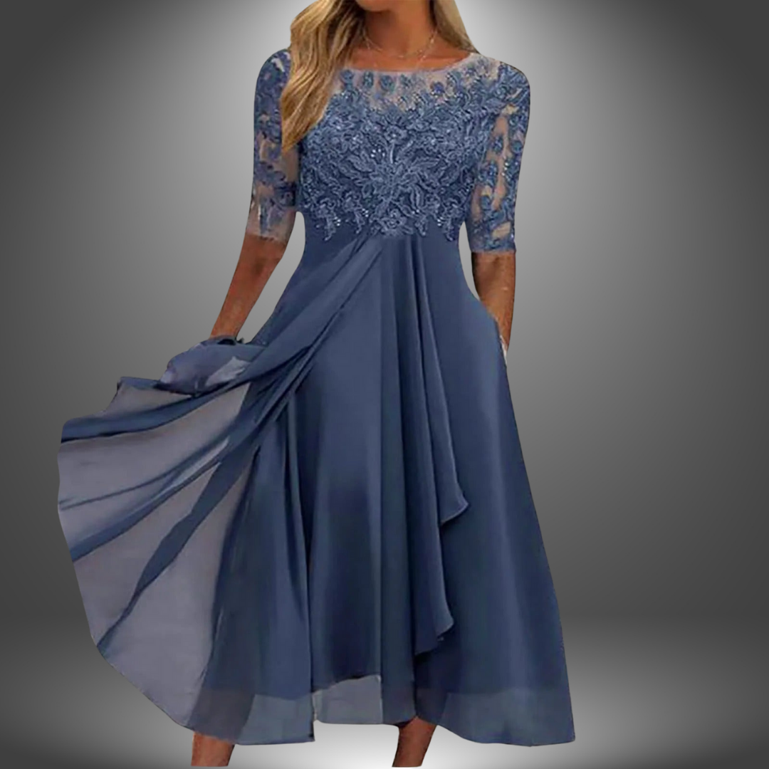 Ottilie©️ | Handgemaakte elegante kanten jurk