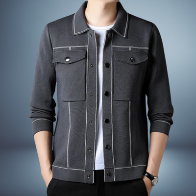 Lorent - Strukturierter Cardigan in Anthrazit