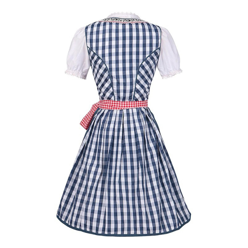 Damen Klassisches Blau Oktoberfest Dirndl Kleid
