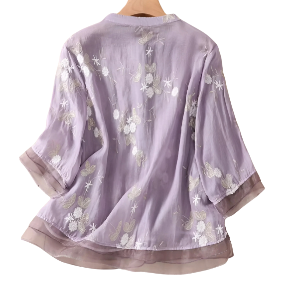 Mayfair™ | Besticktes Baumwoll Top mit eleganten Details