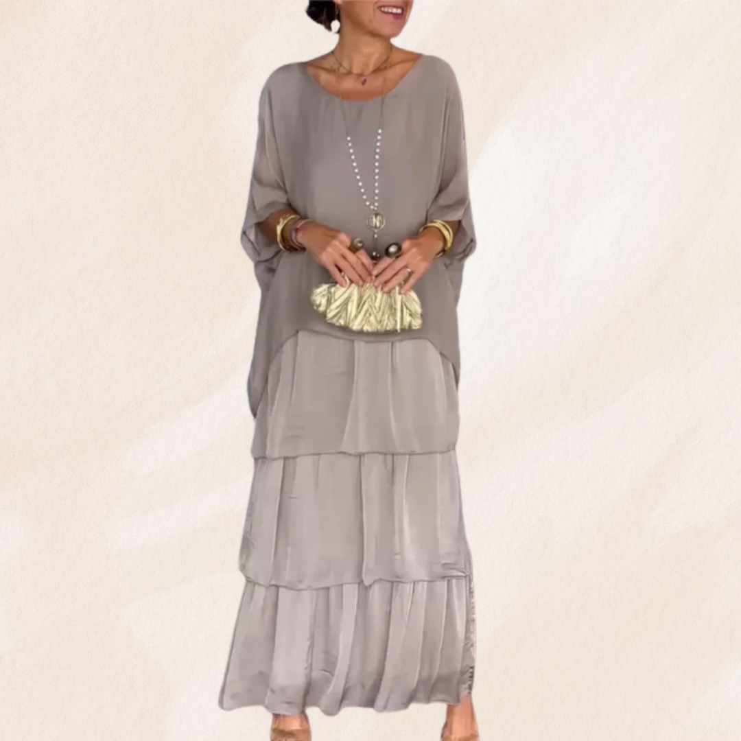 Gunda | Lockeres Maxikleid mit Rundhalsausschnitt