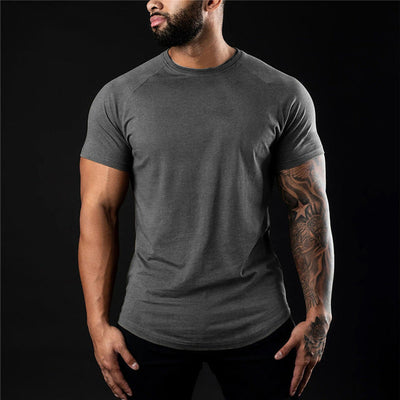 Rundhals-Plain-T-Shirt für Herren